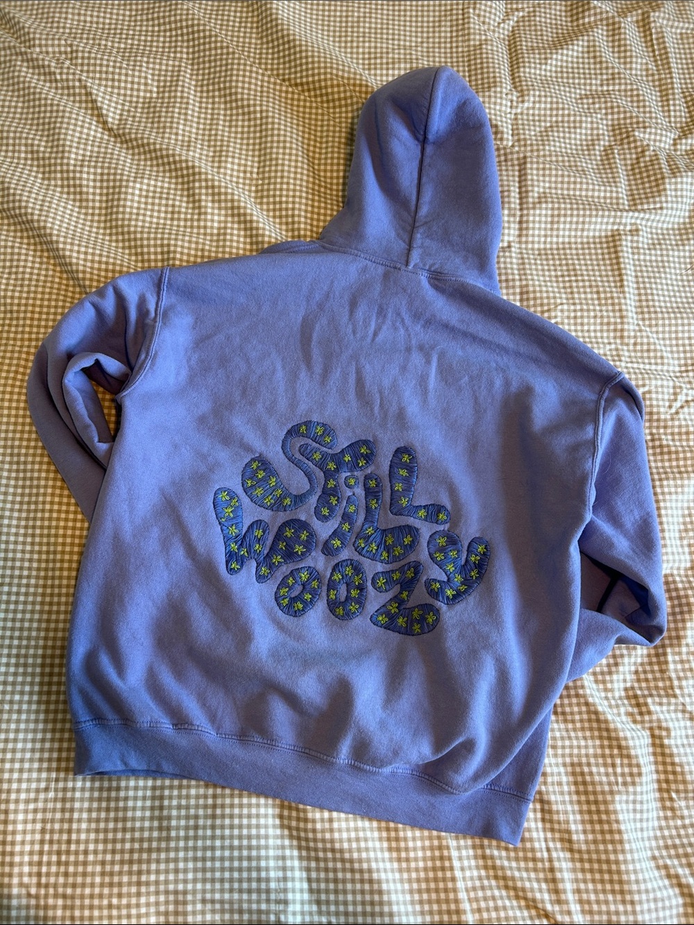 Still Woozy Lavender Hoodie with Embroidered  Floral Graphic